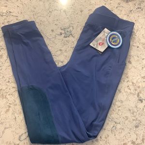 Blue riding tights